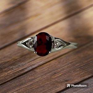 Sterling silver lab created Ruby ring